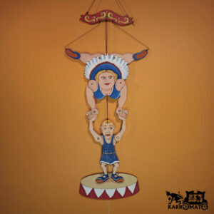 Handmade wooden Jumping Jack puppet by Karromato