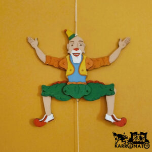 Vintage Circus Clown | Wooden Jumping Jack Puppet